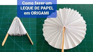 Como fazer um LEQUE DE PAPEL em ORIGAMI How to make a PAPER hand FAN [upl. by Galatia421]