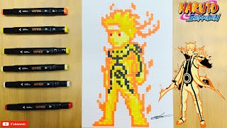 TUTO DESSIN PIXEL ART NARUTO MODE BIJUU  HOW TO DRAW NARUTO BIJUU PIXEL ART 5 pixelartnaruto [upl. by Nobie]