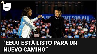 Con apoyo de Oprah y Ricky Martin Harris cerró campaña en Pensilvania [upl. by Gerta534]