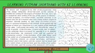 Pitman Shorthand  Exercise No175 Dictation 75 WPM  KZ Learning [upl. by Stillmann]