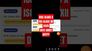 ICSEISC 2025 When Will Date Sheet Release  Full Analysis icse2025 icsedatesheet isc2025 [upl. by Dorrahs348]