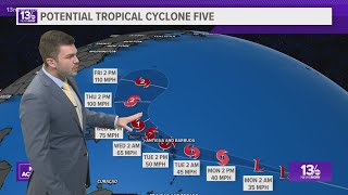 Tropics Update Potential Tropical Cyclone 5 forming in the eastern Atlantic [upl. by Kablesh]