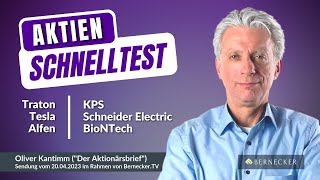 AktienSchnelltest inkl Traton Tesla Alfen KPS Schneider Electric und BioNTech [upl. by Ardnalac]