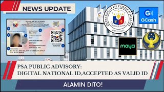 PSA PUBLIC ADVISORY DIGITAL NATIONAL ID ACCEPTED AS VALID ID  HR LEAH G [upl. by Aliakim]