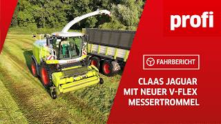 Feldhäcksler Claas Jaguar mit Messertrommel VFlex  profi Fahrbericht [upl. by Yran171]