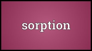 Sorption Meaning [upl. by Odawa]