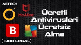 Bedavaya Lisanslı Antivirüs Alma \u00100 Legal Bitdefender McAfee Norton AVG AETech [upl. by Salbu681]