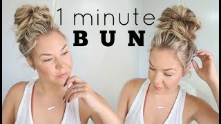 HOW TO DO A FAST MESSY BUN [upl. by Kemme]