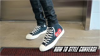 How to Style Converse  Review  On Foot Chuck Taylor x CDG [upl. by Linskey]