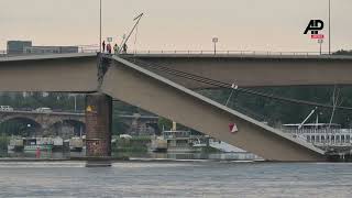 Dresden bridge collapses into river Elbe no casualties fatalities [upl. by Nolak]