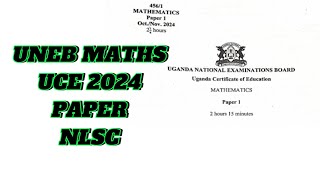 UNEB Math Paper UCE 2024 New Lower secondary curriculum [upl. by Nameerf262]