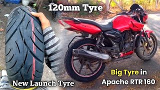 Big Tyre Upgrade for Apache RTR 160  Reise Tracker 120mm skrridermh39 [upl. by Sibel]