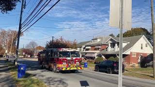 Ladder and Engine 47 Response 102824 Robesonia House Fire [upl. by Nedak64]