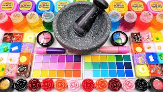 Satisfying Video Mixing Makeup Cosmetics Glitter Beads Squishy Balls into Clear Slime GoGo ASMR [upl. by Eitac]