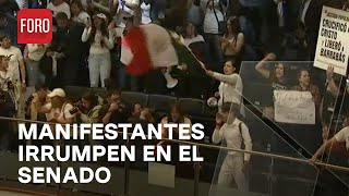 Manifestantes contra la Reforma al Poder Judicial irrumpen en el Senado  Las Noticias [upl. by Hewitt]