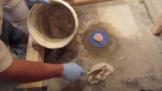 How to install a shower pre slope or pre pitch on concrete [upl. by Mahoney]