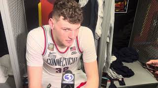 Donovan Clingan locker room interview UCONN Purdue National Championship [upl. by Crenshaw]