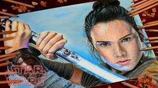 Drawing Rey  Star Wars The Last Jedi  lookfishart [upl. by Adoc]