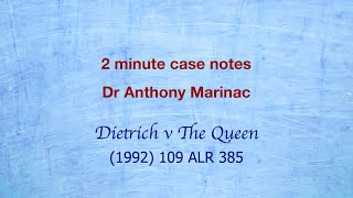 Dietrich v The Queen Right to counsel [upl. by Nednil869]