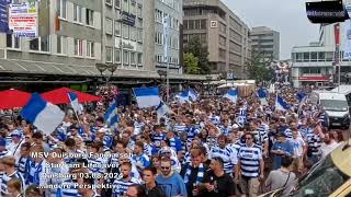 MSV Duisburg Fanmarsch Start am Lifesaver 03082024 Duisburg andere Perspektive [upl. by Rovert]