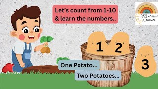 One potato two potatoes nursery rhymes  number song from 1 to 10  recognise the numbers amp count [upl. by Zacks]