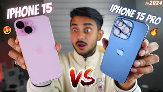 iPhone 15 vs iPhone 15 Pro  🔥Which One To Buy  Camera Battery Performance amp Gaming HINDI 2024 [upl. by Eiramadnil]