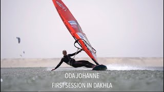 BEST WINDSURF SPOT IN THE WORLD  Oda Johanne First Session in Dakhla [upl. by Kenneth]