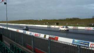 Santa Pod RWYB Oct 09 Pug1off 106 Vs Civic [upl. by Aneetsirk332]