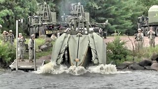 Army Engineers Build Floating Bridge – MultiRole Bridge Company [upl. by Stetson]