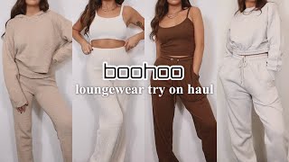 boohoo loungewear haul 2021  HUGE boohoo fall haul loungewear try on haul fall 2021 [upl. by Legnalos]