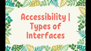 Accessibility  Types of Interfaces  Factor in HCI  Disciplines Contributing to HCI [upl. by Ahseekan]