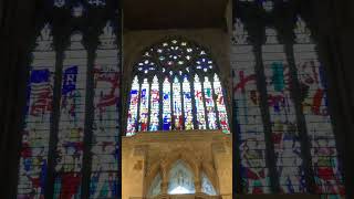 The long nave at St Albans cathedral looking down towards the Saints martyr screen cathedral organ [upl. by Hultin]