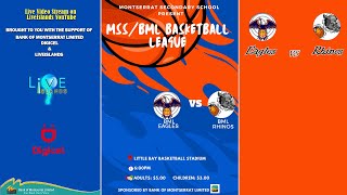 Montserrat Secondary School Basketball Tournament 2023  Game 1 Eagles vs Rhinos  Sponsored by BML [upl. by Anihc]