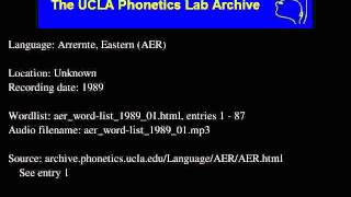 Arrernte Eastern audio aerwordlist198901 [upl. by Shugart324]