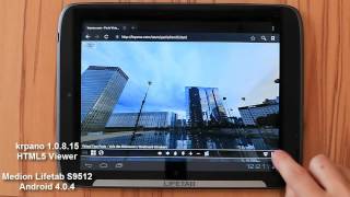 krpano 10815 HTML5 on Medion Lifetab S9512 Android 404 Tablet [upl. by Anot891]