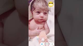 First reaction baby 😊 viralvideo shorts foryou [upl. by Ardnod]