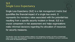 SLE  Single Loss Expectancy [upl. by Ylerebmik]