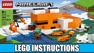 LEGO Instructions  Minecraft  21178  The Fox Lodge [upl. by Raffaj132]