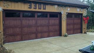 A CHI Accents Dark Oak Garage Doors in WoodridgeIL [upl. by Elime552]