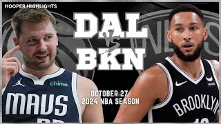 Dallas Mavericks vs Brooklyn Nets Full Game Highlights  Oct 27  2024 NBA Season [upl. by Egoreg]