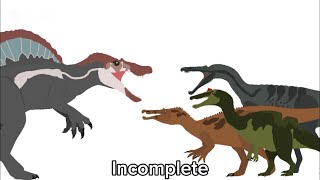 JP3 Spinosaurus vs Suchomimus Ichthyovenator and Baryonyx [upl. by Elleval922]