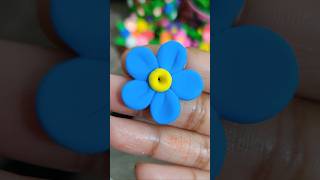 Diy clay forget me not flower easy tutorial 🌸😍😱🌿 shorts diy [upl. by Namwen]