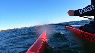 Outrigger Canoe OC1 passing Colchester Reef Lake Champlain Vermont USA [upl. by Phedra]