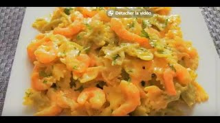 Recette de pâtes aux crevettes tomates facile et rapide [upl. by Jaffe]