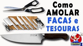 Como AMOLAR e AFIAR FACAS e TESOURAS🔪✂️ em casa  FÁCIL E RÁPIDO [upl. by Dunning]