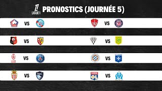 Pronostics Ligue 1  Journee 5  OL OM  Reims PSG  Rennes Lens  etc [upl. by Ahseyn]