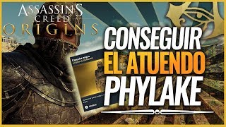 Assassin’s Creed Origins  Como conseguir el ATUENDO de PHYLAKE CAPUCHA NEGRA Derrotarlos a todos [upl. by Akirehc]