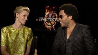 Elizabeth Banks and Lenny Kravitz talk to TODAY about The Hunger Games Catching Fire [upl. by Annuahsal]