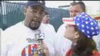 Coney Island Hot Dog Eating Contest 2001 Amy Stone WCBS [upl. by Elatan642]