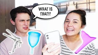 Quizzing My Boyfriend On Female Products [upl. by Imot]